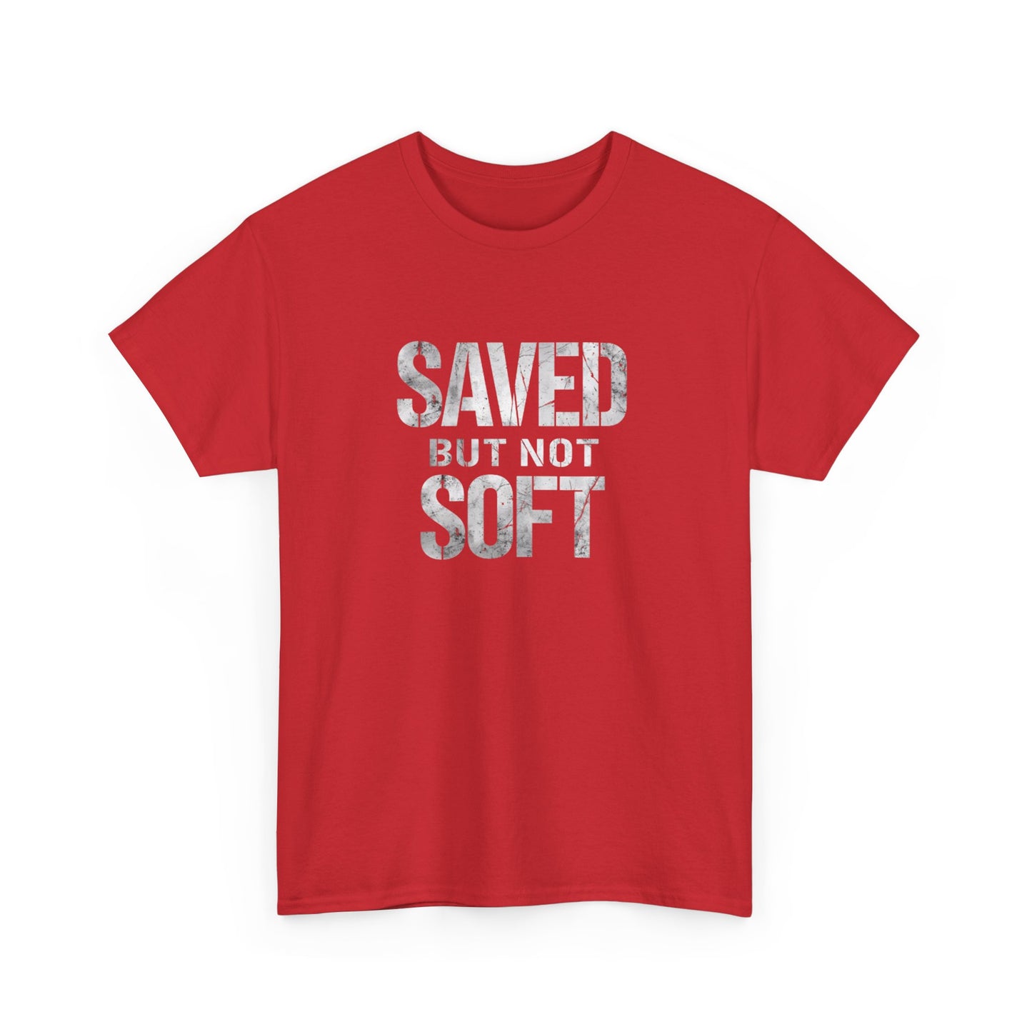 Saved But Not Soft Unisex Heavy Cotton Tee, Casual Wear, Gift for Friends, Christian Apparel, Everyday Comfort