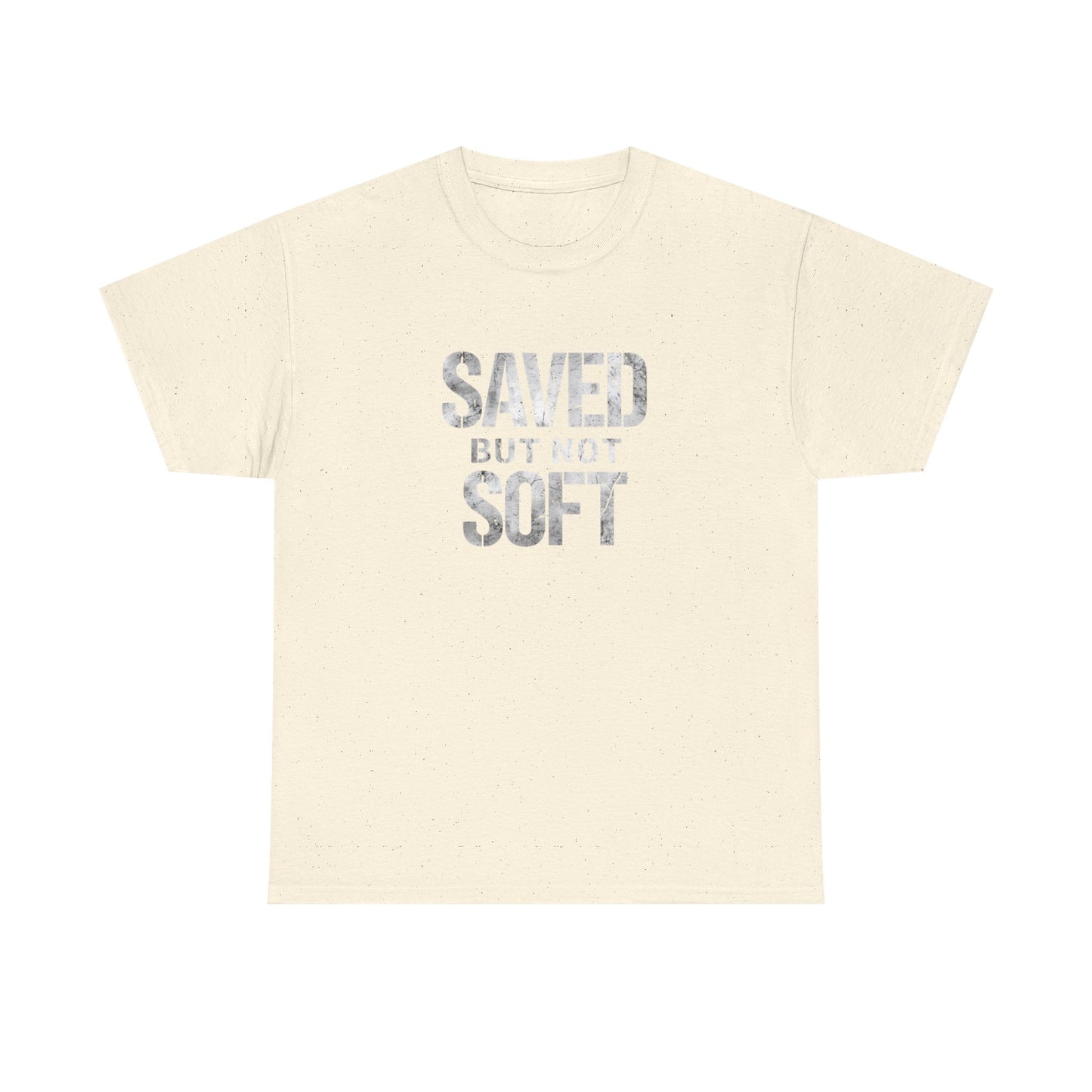Saved But Not Soft Unisex Heavy Cotton Tee, Casual Wear, Gift for Friends, Christian Apparel, Everyday Comfort