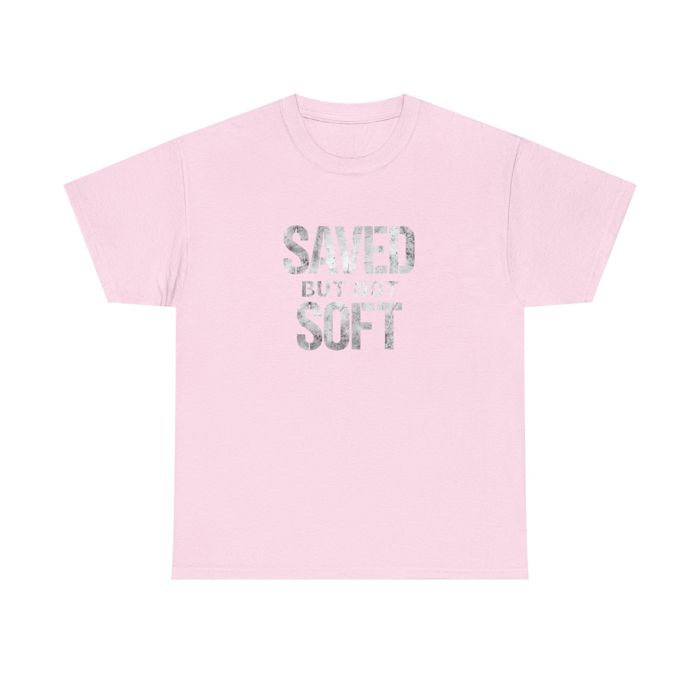 Saved But Not Soft Unisex Heavy Cotton Tee, Casual Wear, Gift for Friends, Christian Apparel, Everyday Comfort