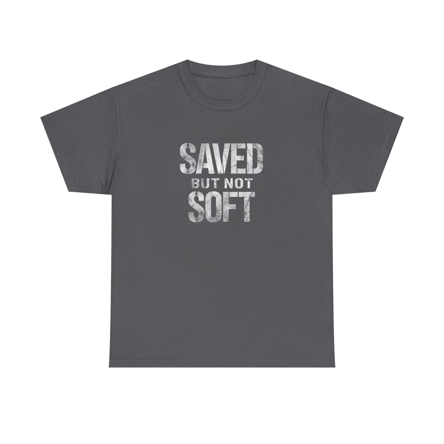 Saved But Not Soft Unisex Heavy Cotton Tee, Casual Wear, Gift for Friends, Christian Apparel, Everyday Comfort