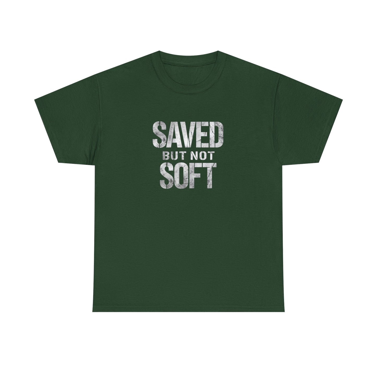 Saved But Not Soft Unisex Heavy Cotton Tee, Casual Wear, Gift for Friends, Christian Apparel, Everyday Comfort