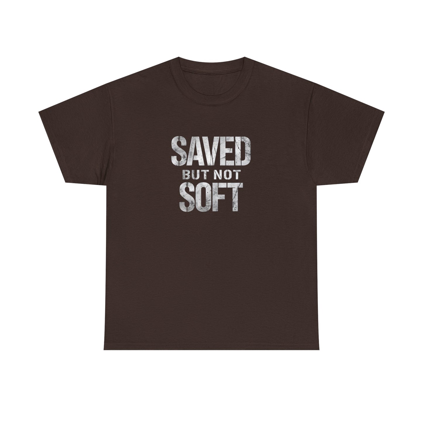 Saved But Not Soft Unisex Heavy Cotton Tee, Casual Wear, Gift for Friends, Christian Apparel, Everyday Comfort