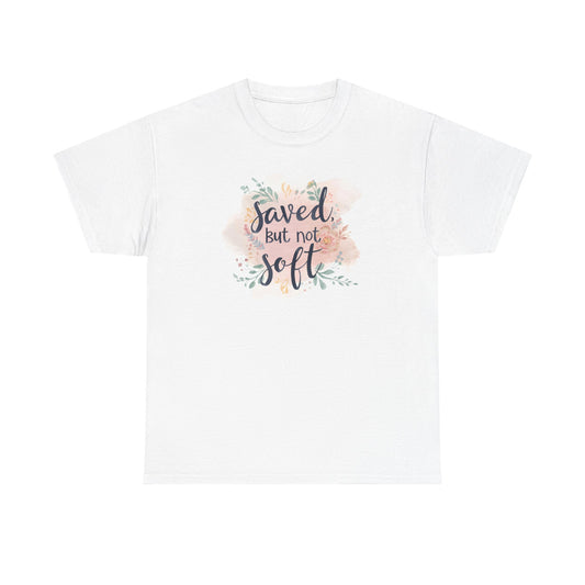 Saved but Not Soft Unisex Heavy Cotton Tee - Comfortable Casual Wear, Great for Everyday Use, Gifts, Spring/Summer Fashion, Christian [...]