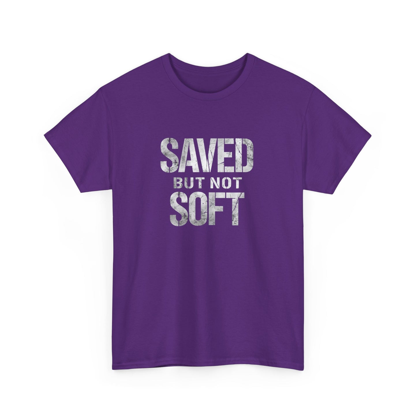 Saved But Not Soft Unisex Heavy Cotton Tee, Casual Wear, Gift for Friends, Christian Apparel, Everyday Comfort