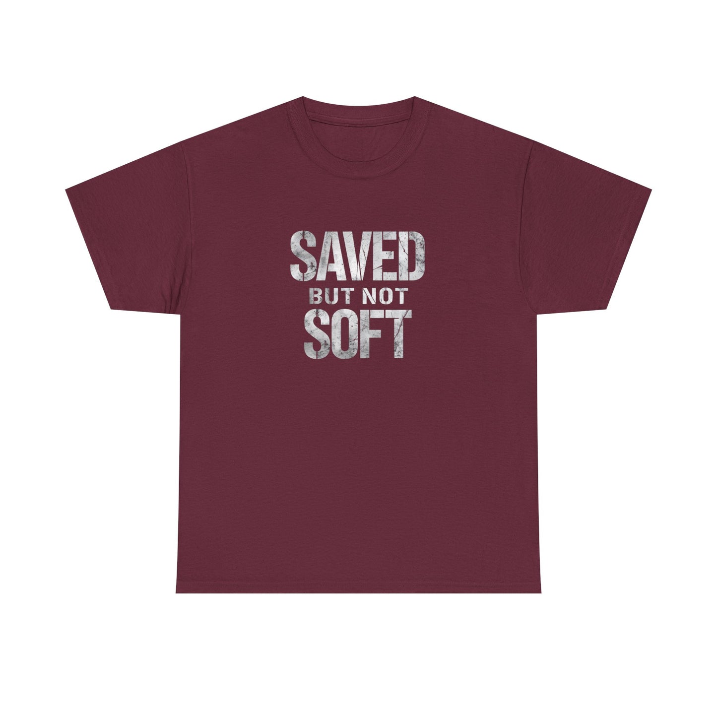 Saved But Not Soft Unisex Heavy Cotton Tee, Casual Wear, Gift for Friends, Christian Apparel, Everyday Comfort