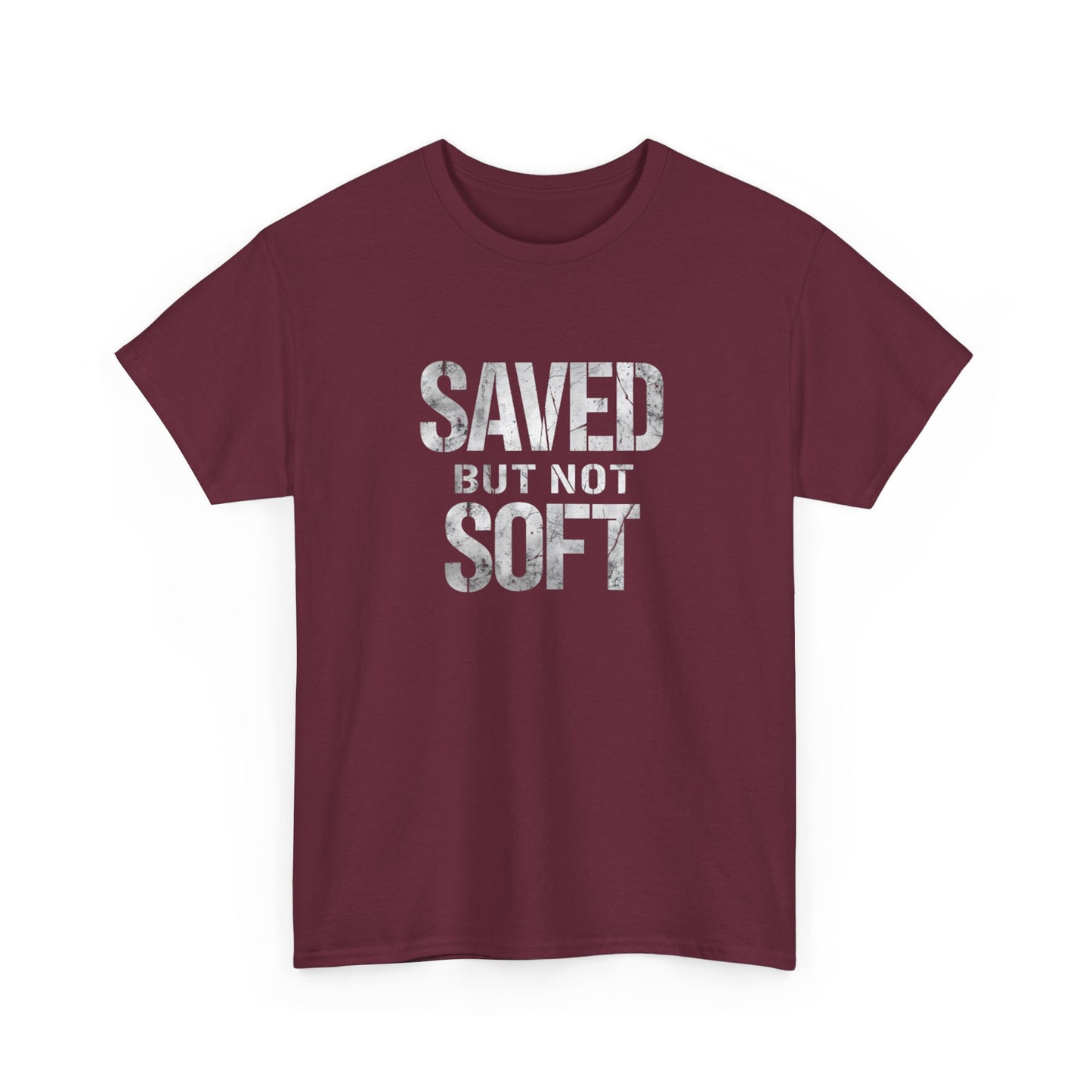 Saved But Not Soft Unisex Heavy Cotton Tee, Casual Wear, Gift for Friends, Christian Apparel, Everyday Comfort