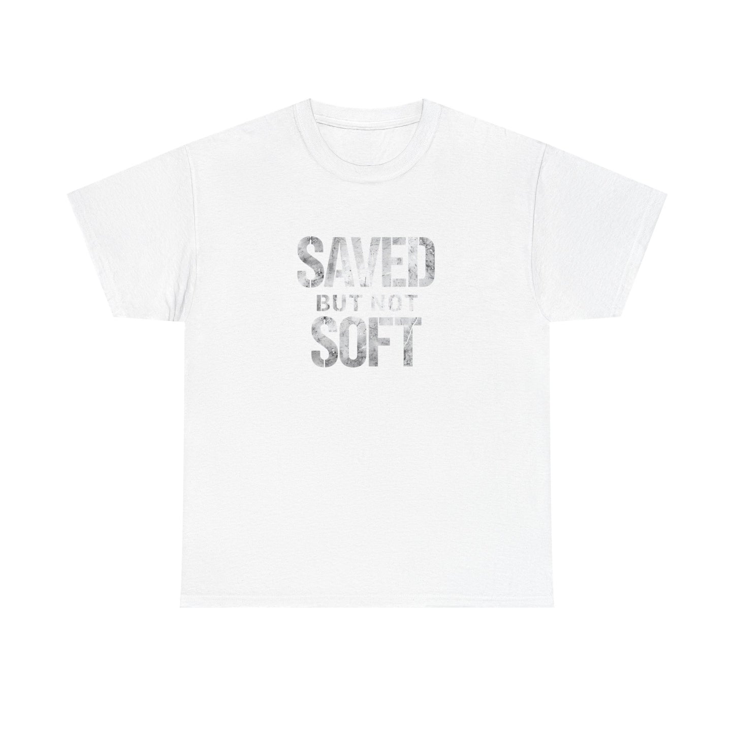 Saved But Not Soft Unisex Heavy Cotton Tee, Casual Wear, Gift for Friends, Christian Apparel, Everyday Comfort