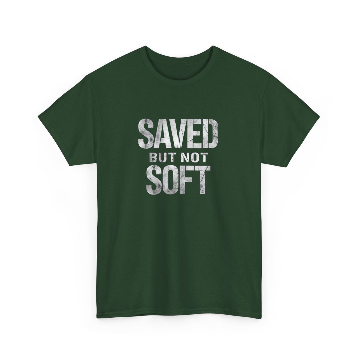 Saved But Not Soft Unisex Heavy Cotton Tee, Casual Wear, Gift for Friends, Christian Apparel, Everyday Comfort