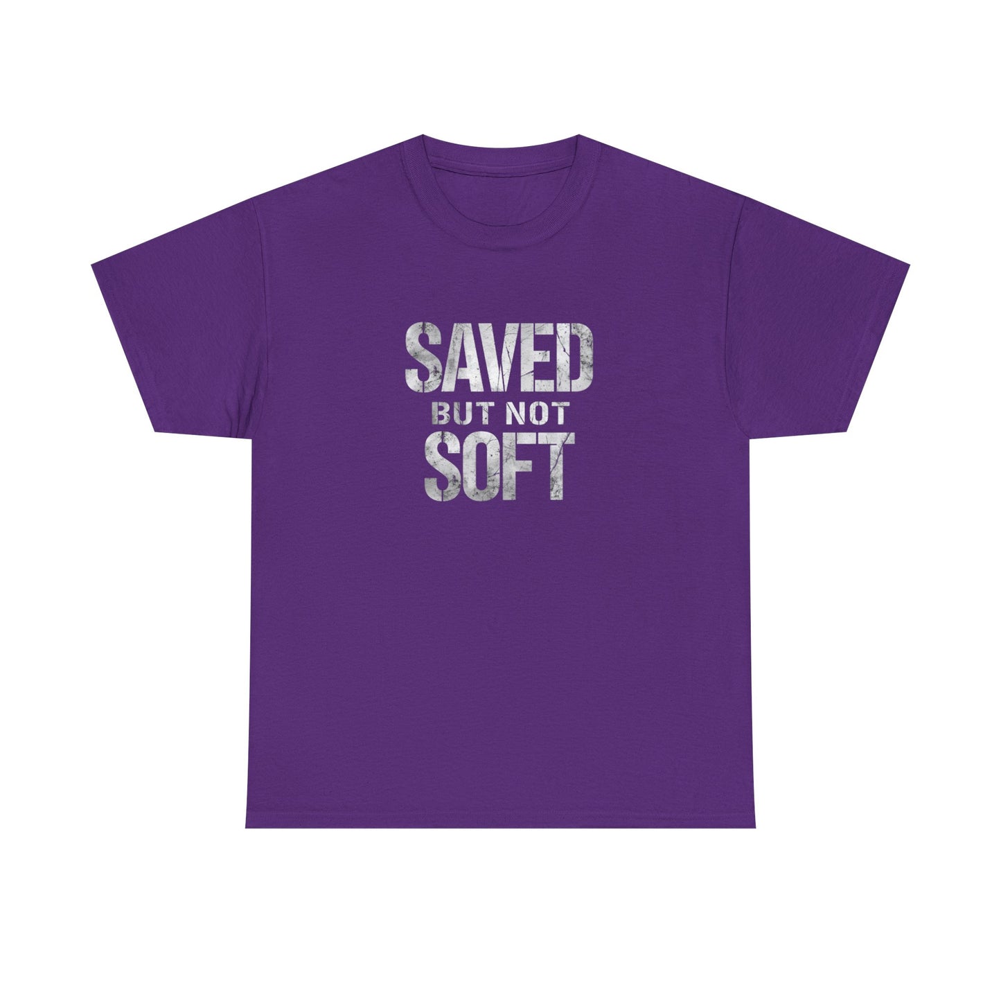 Saved But Not Soft Unisex Heavy Cotton Tee, Casual Wear, Gift for Friends, Christian Apparel, Everyday Comfort