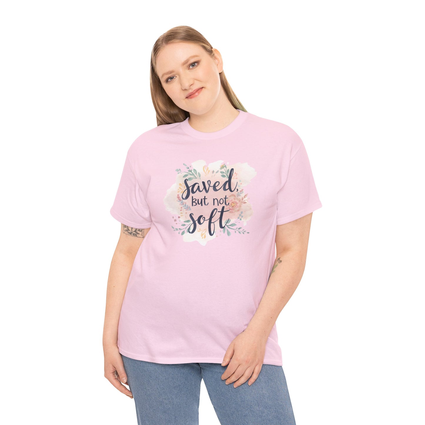 Saved but Not Soft Unisex Heavy Cotton Tee - Comfortable Casual Wear, Great for Everyday Use, Gifts, Spring/Summer Fashion, Christian [...]