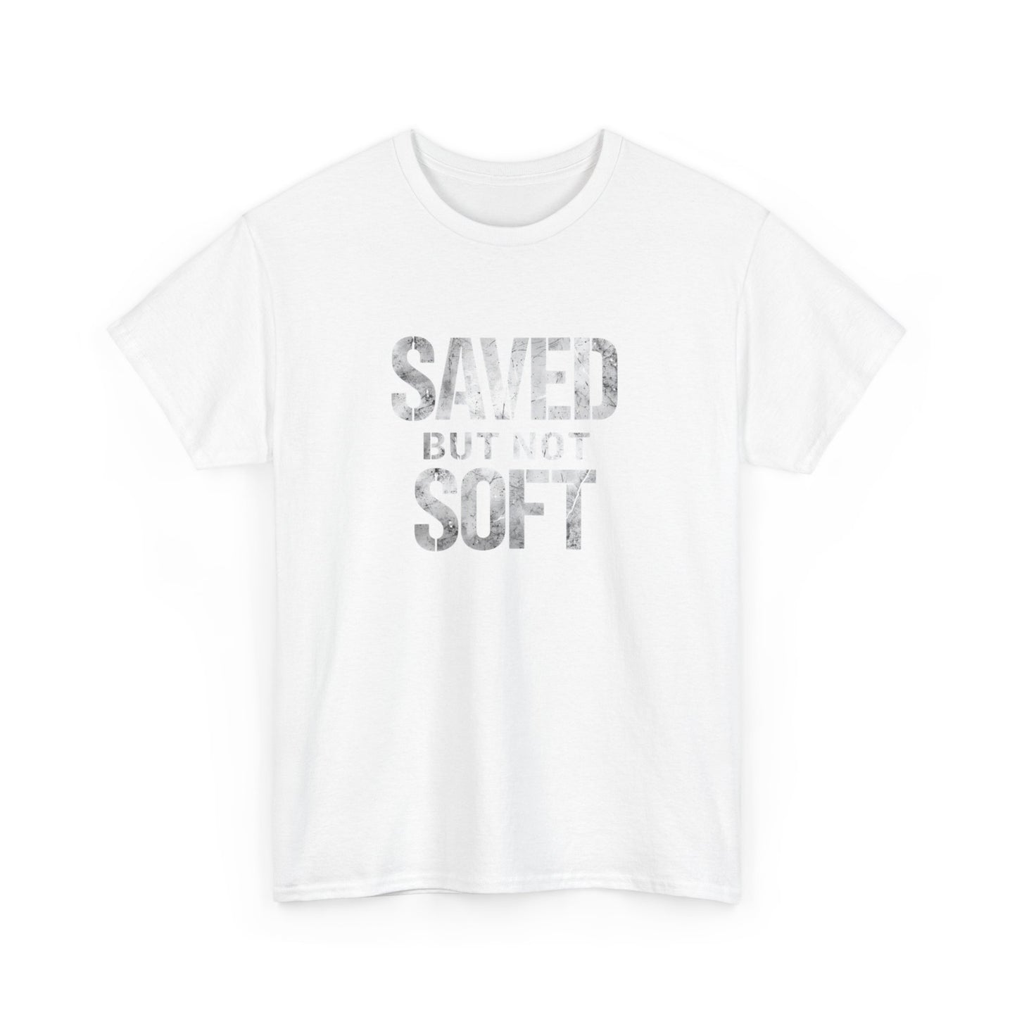 Saved But Not Soft Unisex Heavy Cotton Tee, Casual Wear, Gift for Friends, Christian Apparel, Everyday Comfort