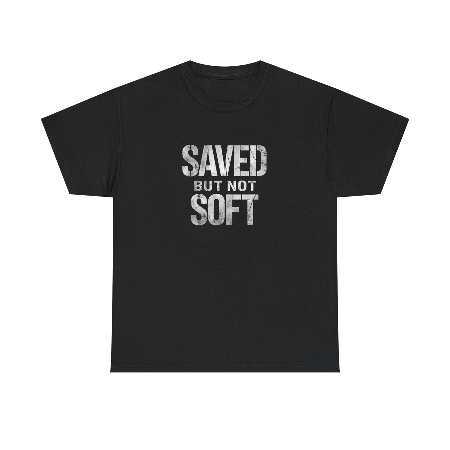 Saved But Not Soft Unisex Heavy Cotton Tee, Casual Wear, Gift for Friends, Christian Apparel, Everyday Comfort