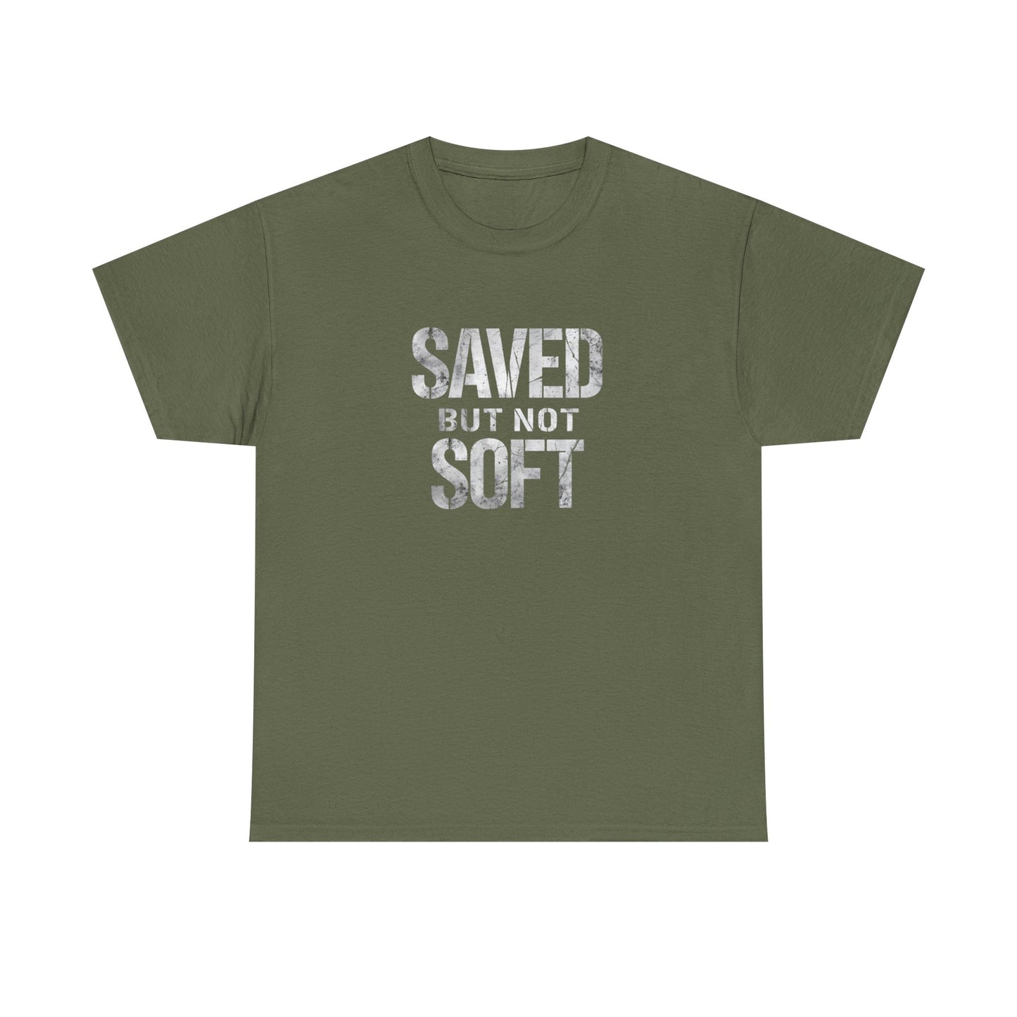 Saved But Not Soft Unisex Heavy Cotton Tee, Casual Wear, Gift for Friends, Christian Apparel, Everyday Comfort