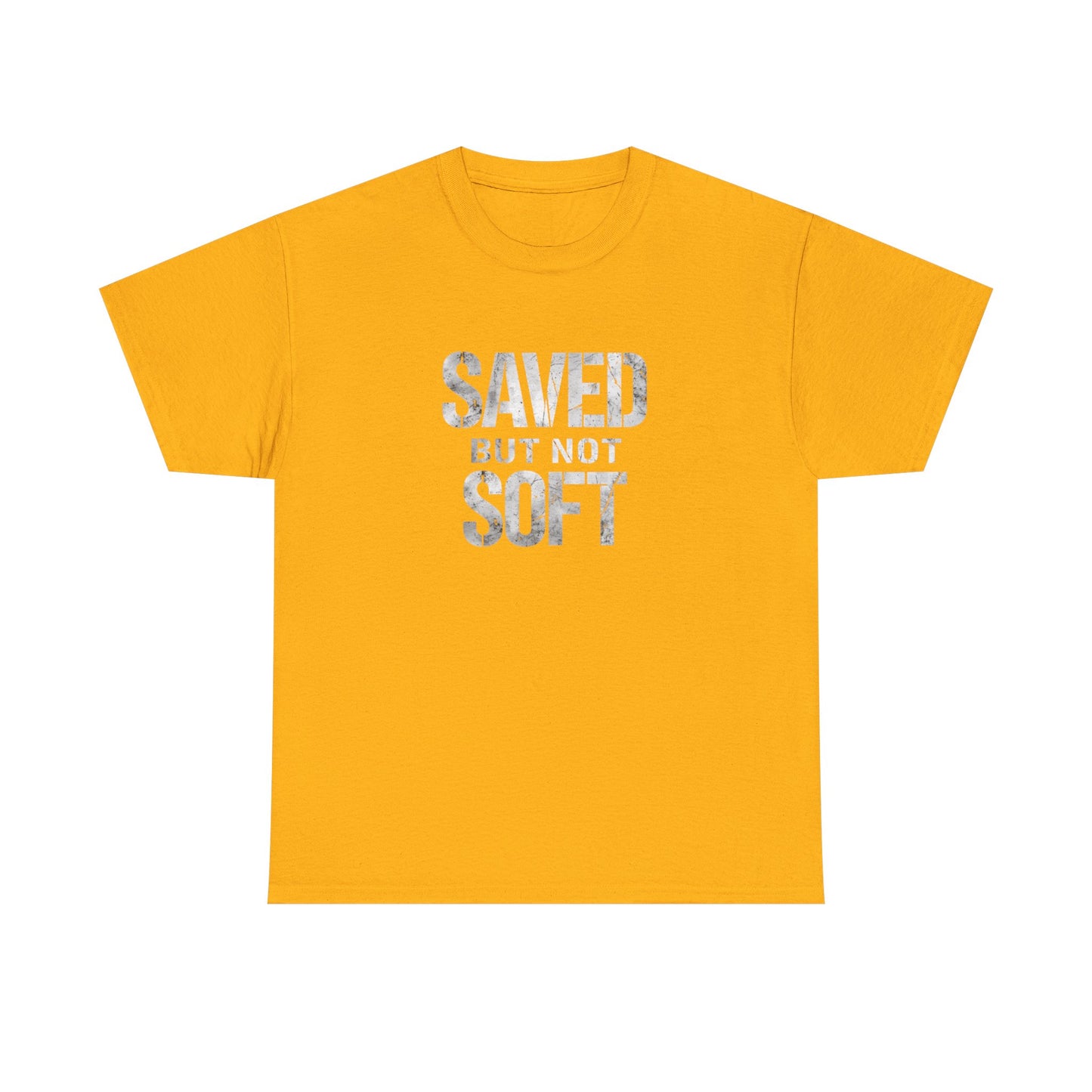Saved But Not Soft Unisex Heavy Cotton Tee, Casual Wear, Gift for Friends, Christian Apparel, Everyday Comfort