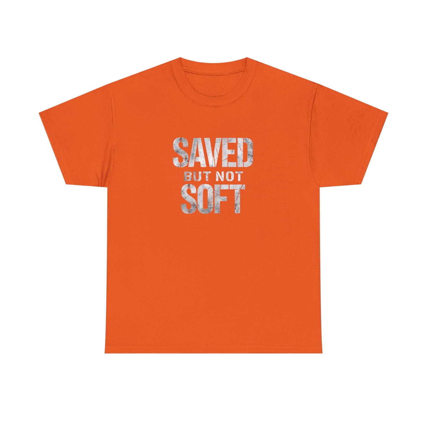Saved But Not Soft Unisex Heavy Cotton Tee, Casual Wear, Gift for Friends, Christian Apparel, Everyday Comfort