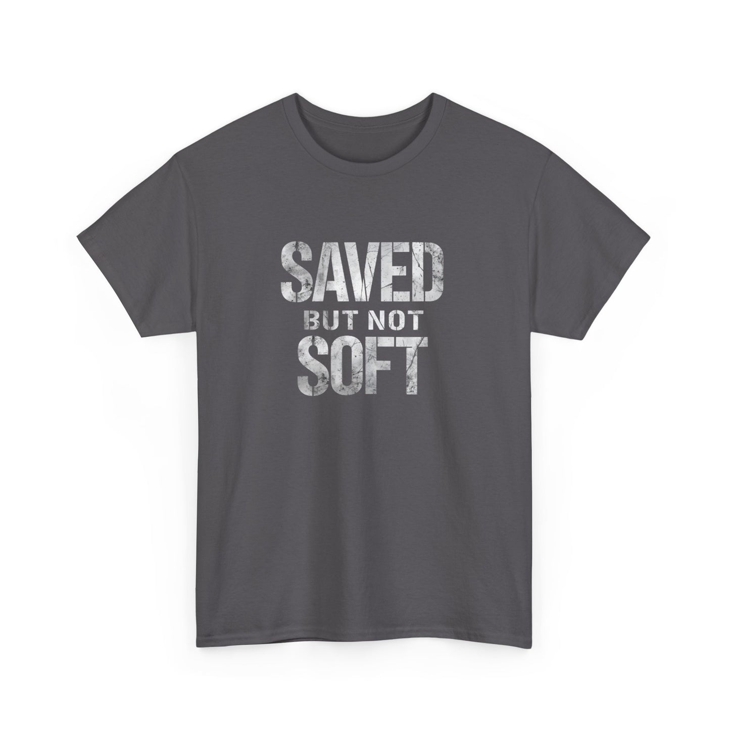 Saved But Not Soft Unisex Heavy Cotton Tee, Casual Wear, Gift for Friends, Christian Apparel, Everyday Comfort