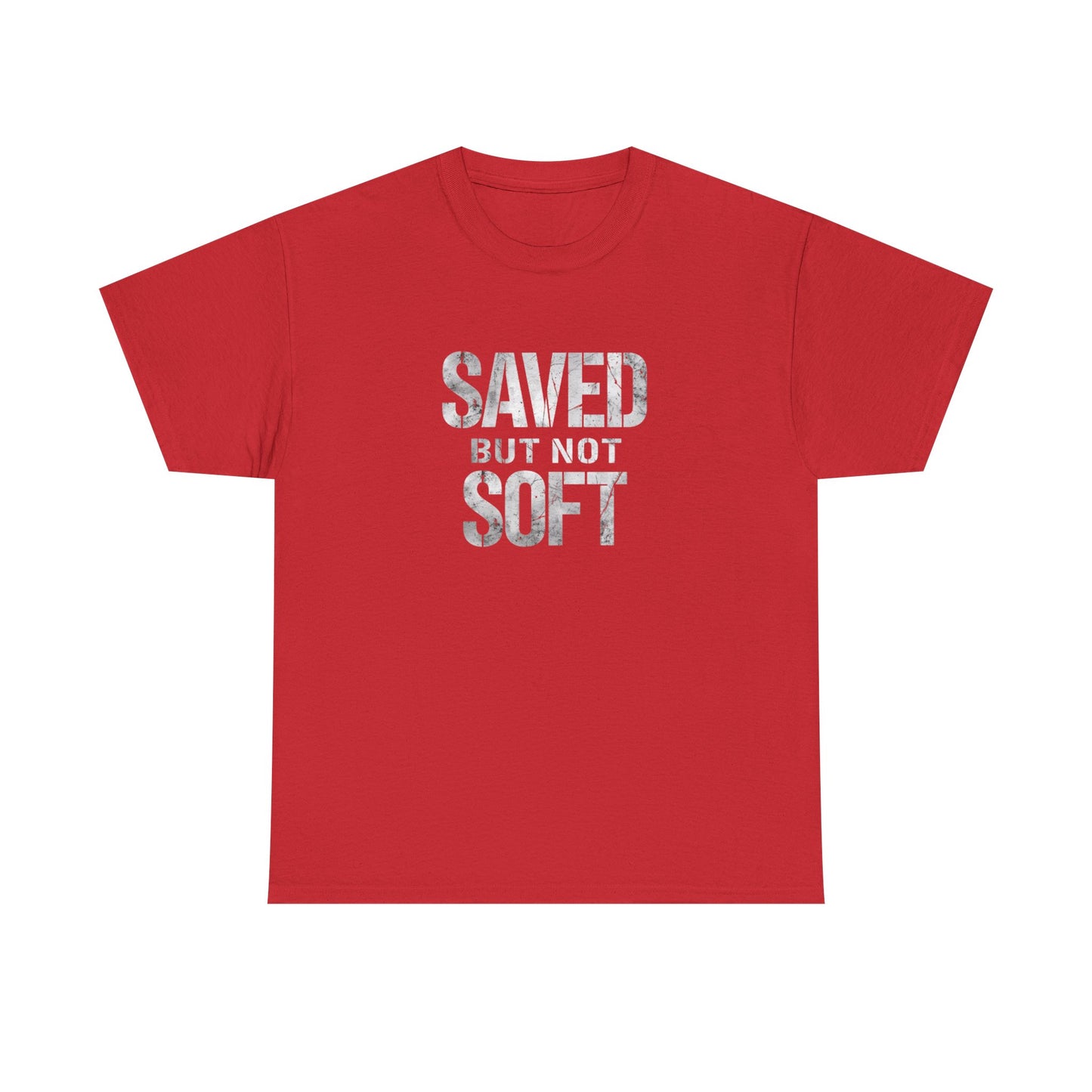 Saved But Not Soft Unisex Heavy Cotton Tee, Casual Wear, Gift for Friends, Christian Apparel, Everyday Comfort