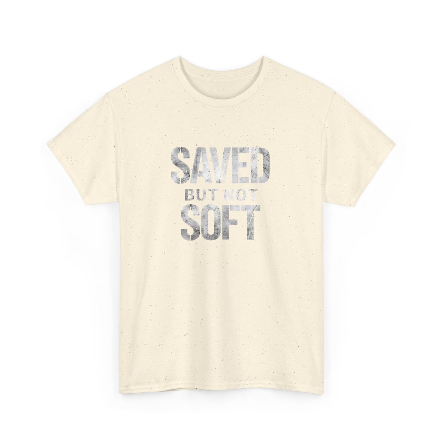 Saved But Not Soft Unisex Heavy Cotton Tee, Casual Wear, Gift for Friends, Christian Apparel, Everyday Comfort