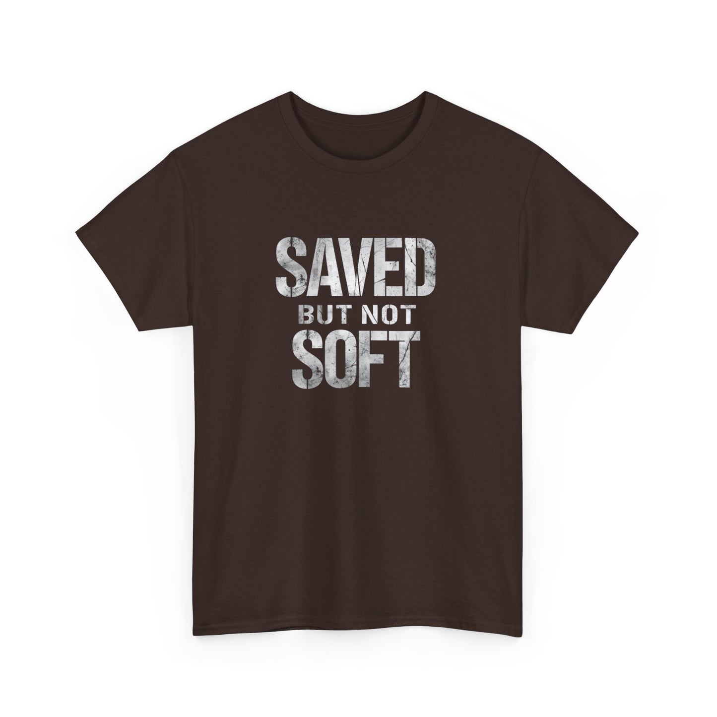 Saved But Not Soft Unisex Heavy Cotton Tee, Casual Wear, Gift for Friends, Christian Apparel, Everyday Comfort