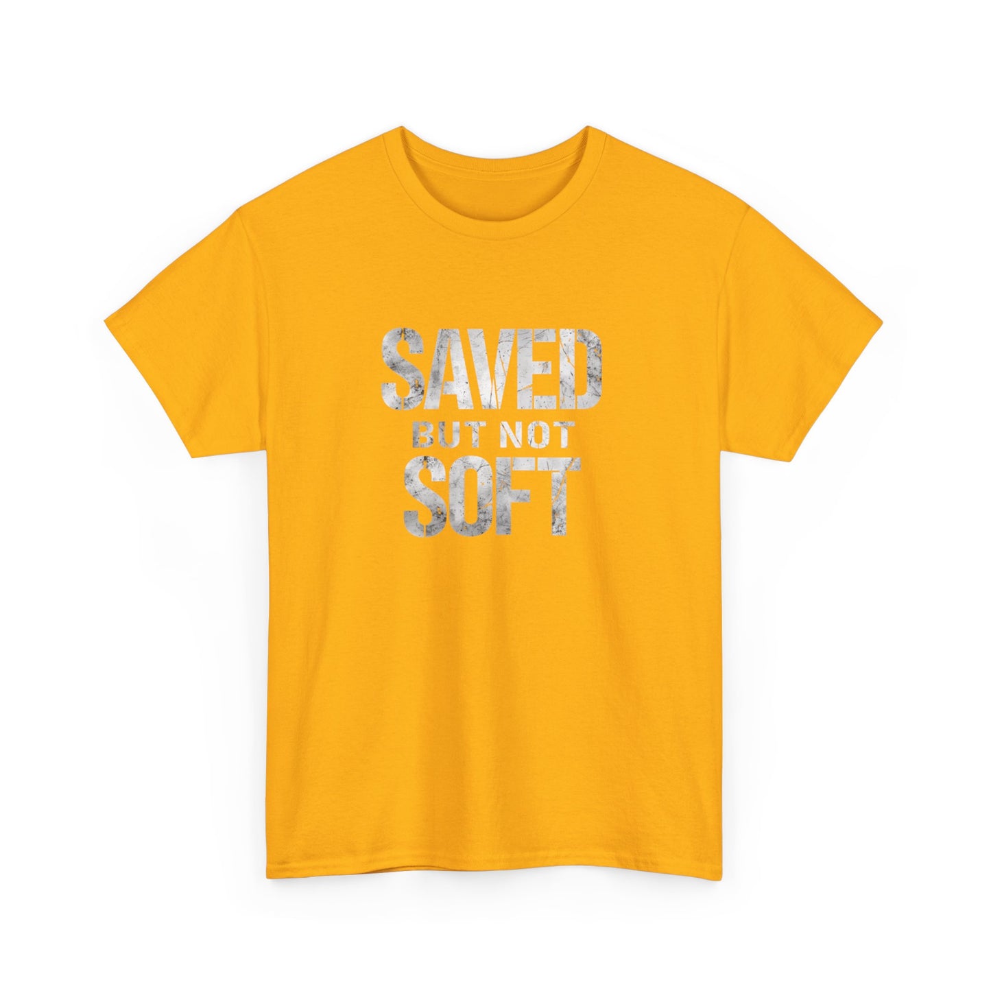 Saved But Not Soft Unisex Heavy Cotton Tee, Casual Wear, Gift for Friends, Christian Apparel, Everyday Comfort