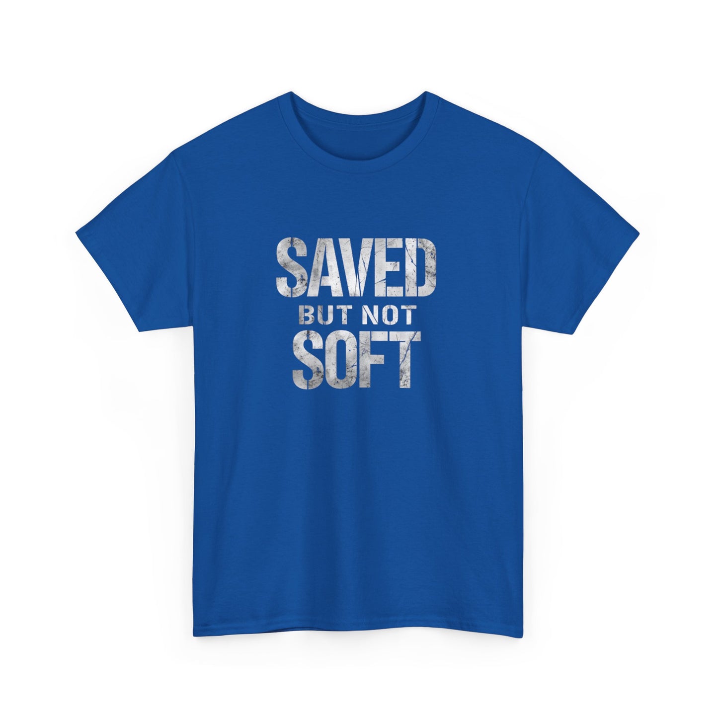 Saved But Not Soft Unisex Heavy Cotton Tee, Casual Wear, Gift for Friends, Christian Apparel, Everyday Comfort