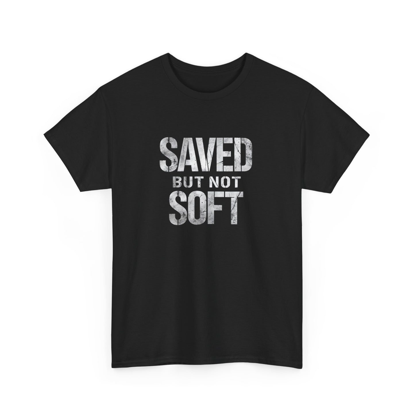 Saved But Not Soft Unisex Heavy Cotton Tee, Casual Wear, Gift for Friends, Christian Apparel, Everyday Comfort