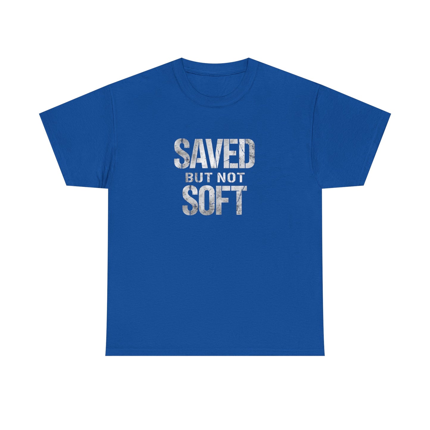 Saved But Not Soft Unisex Heavy Cotton Tee, Casual Wear, Gift for Friends, Christian Apparel, Everyday Comfort