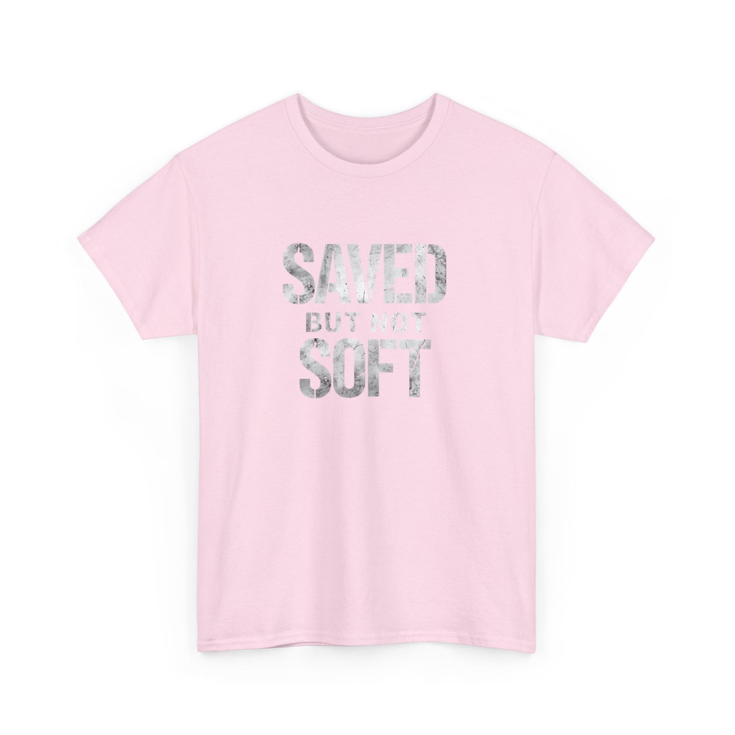 Saved But Not Soft Unisex Heavy Cotton Tee, Casual Wear, Gift for Friends, Christian Apparel, Everyday Comfort